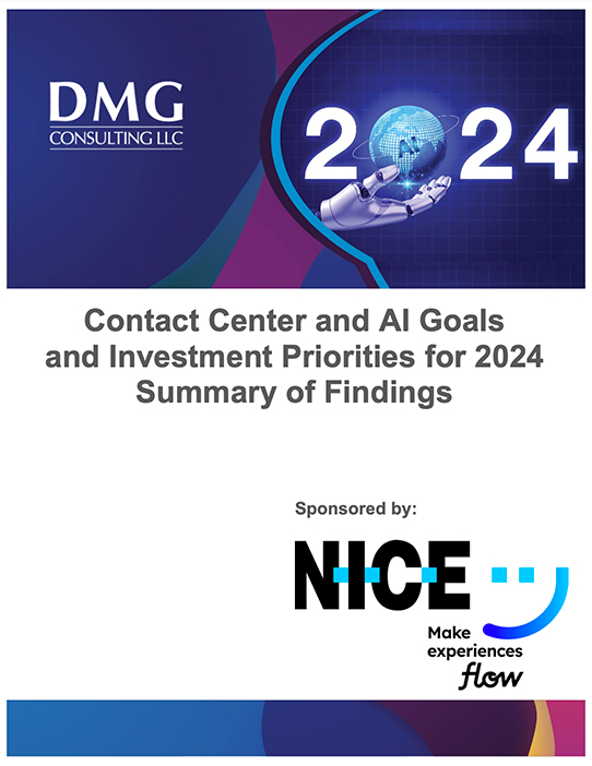 Contact Center and AI Goals and Investment Priorities for 2024 Summary of Findings cover